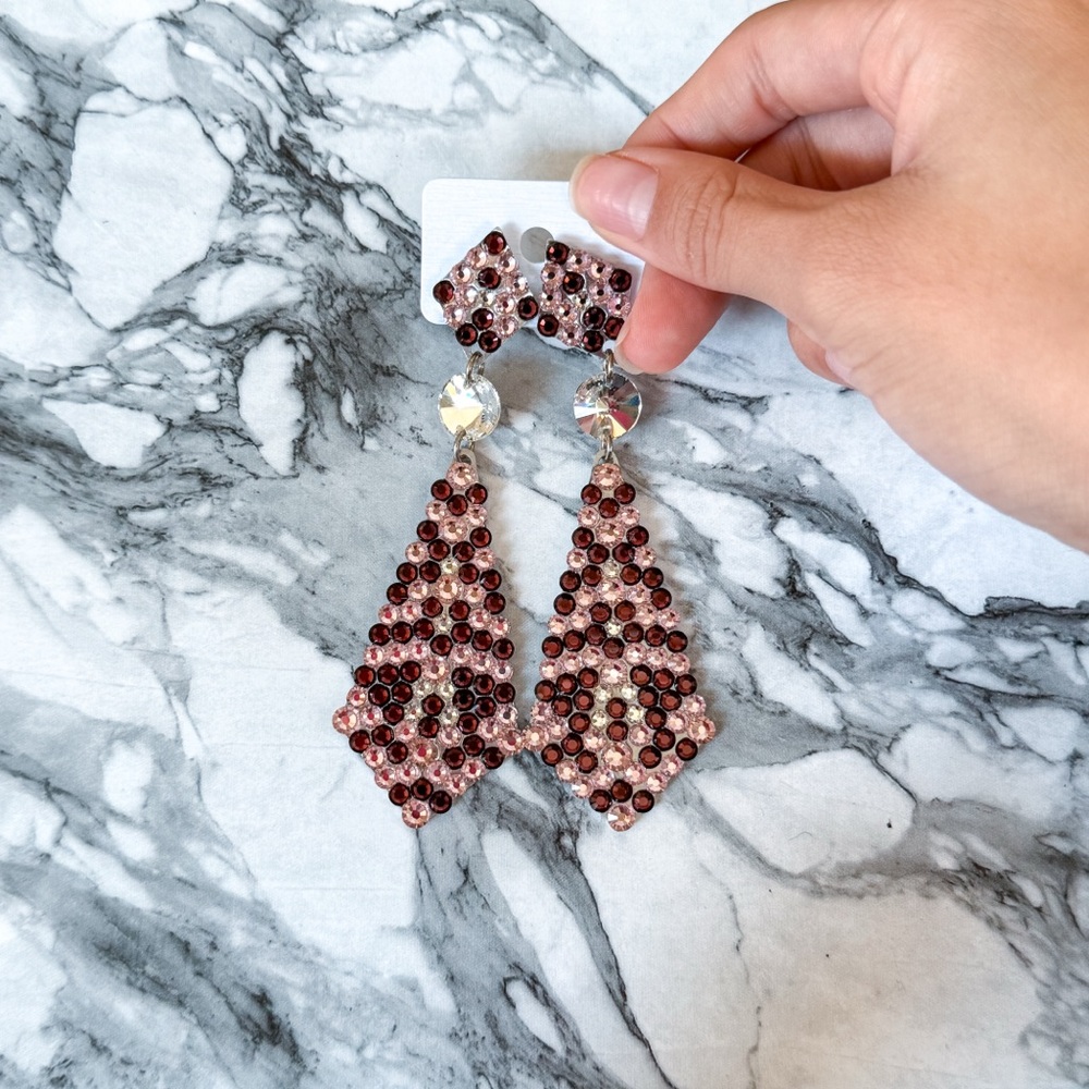 Elegant Pink Beaded Earrings